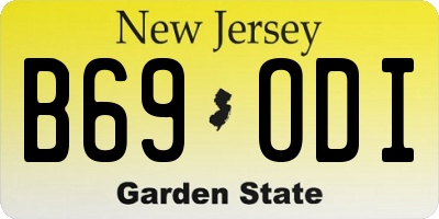 NJ license plate B69ODI