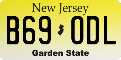 NJ license plate B69ODL