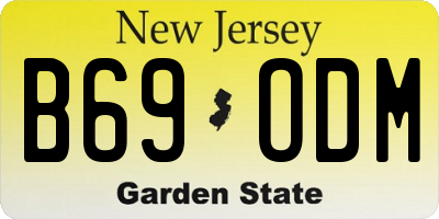 NJ license plate B69ODM