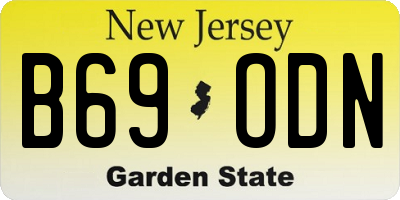NJ license plate B69ODN