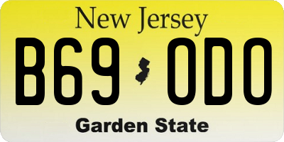 NJ license plate B69ODO