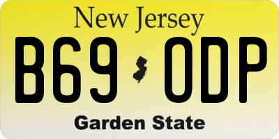 NJ license plate B69ODP