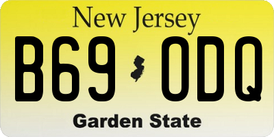 NJ license plate B69ODQ