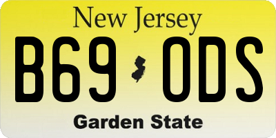 NJ license plate B69ODS