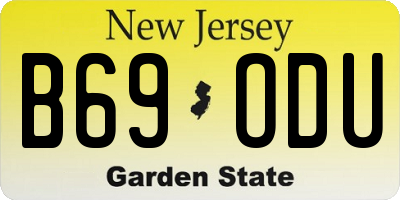 NJ license plate B69ODU