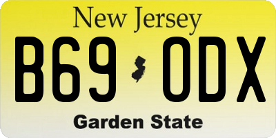 NJ license plate B69ODX