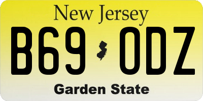 NJ license plate B69ODZ