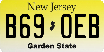 NJ license plate B69OEB