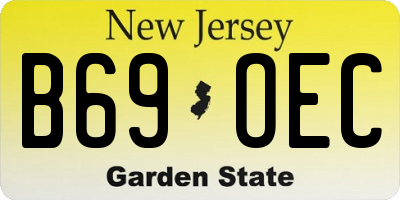 NJ license plate B69OEC