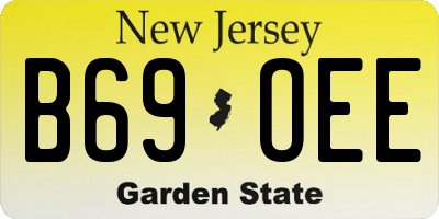 NJ license plate B69OEE