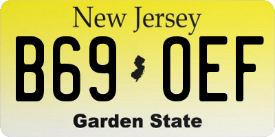 NJ license plate B69OEF