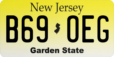 NJ license plate B69OEG