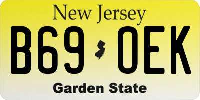 NJ license plate B69OEK
