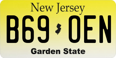 NJ license plate B69OEN
