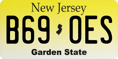 NJ license plate B69OES