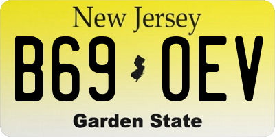 NJ license plate B69OEV