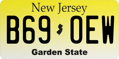 NJ license plate B69OEW