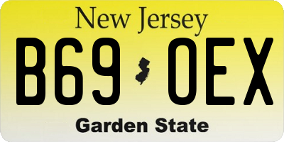 NJ license plate B69OEX
