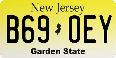 NJ license plate B69OEY