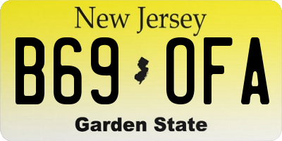 NJ license plate B69OFA