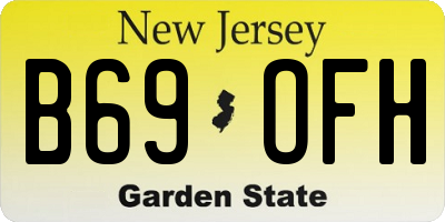 NJ license plate B69OFH