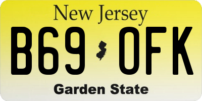 NJ license plate B69OFK