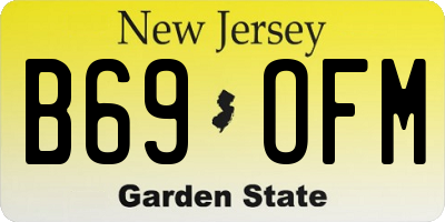 NJ license plate B69OFM