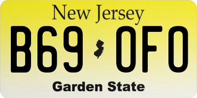 NJ license plate B69OFO