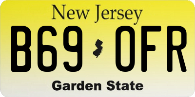 NJ license plate B69OFR
