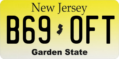 NJ license plate B69OFT