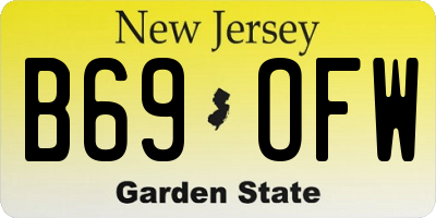 NJ license plate B69OFW