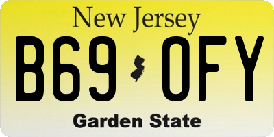 NJ license plate B69OFY