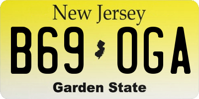 NJ license plate B69OGA