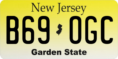 NJ license plate B69OGC