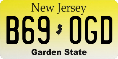 NJ license plate B69OGD