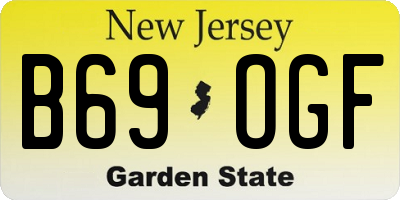 NJ license plate B69OGF