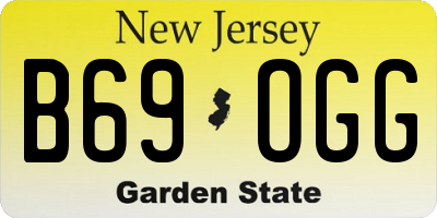 NJ license plate B69OGG