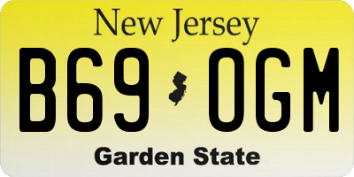 NJ license plate B69OGM