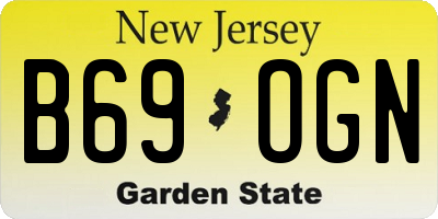 NJ license plate B69OGN
