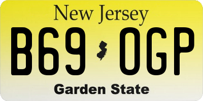 NJ license plate B69OGP