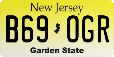 NJ license plate B69OGR