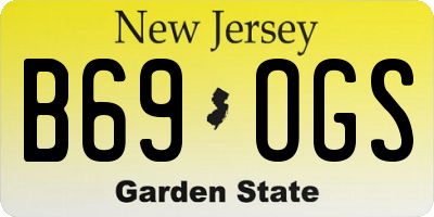 NJ license plate B69OGS