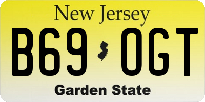 NJ license plate B69OGT