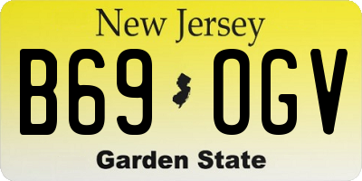 NJ license plate B69OGV