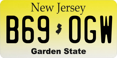 NJ license plate B69OGW