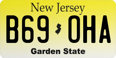NJ license plate B69OHA