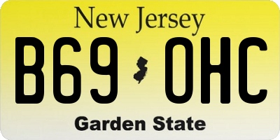 NJ license plate B69OHC