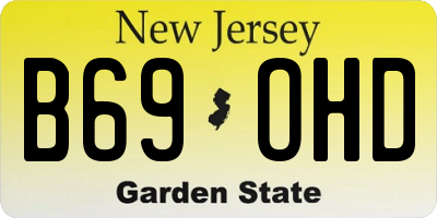 NJ license plate B69OHD