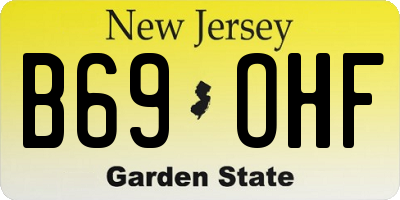NJ license plate B69OHF