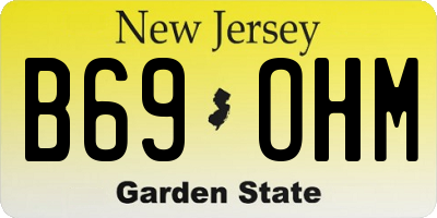 NJ license plate B69OHM